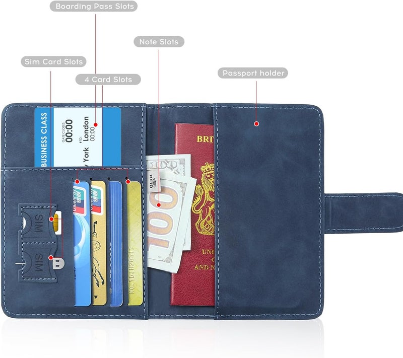 ILIYAH -Passport Cover-Passport Holder Travel Wallet-RFID Blocking Passport Case Travel Accessories Card Holder Wallet Unisex Travel Gifts(Navy) - Image 5